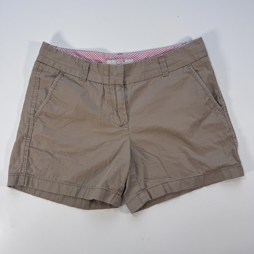 J CREW‎ 4.5" Cotton Chino Shorts Womens 2 Classic Tan 21760